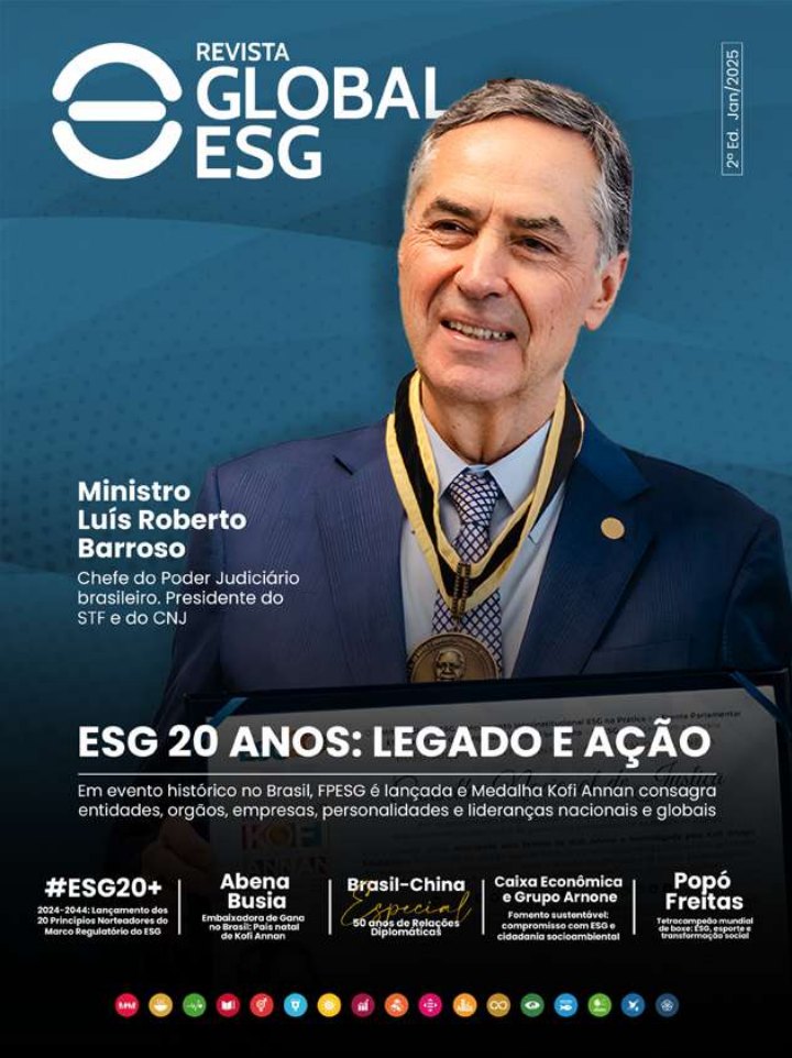 Capa da 2ª edição da Revista Global ESG — ESG 20 Anos: Legado e Ação