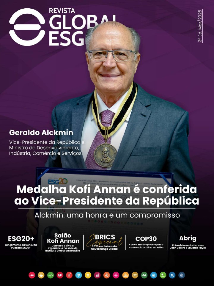 Capa da 3ª edição da Revista Global ESG — Perspectivas para uma transformação sustentável