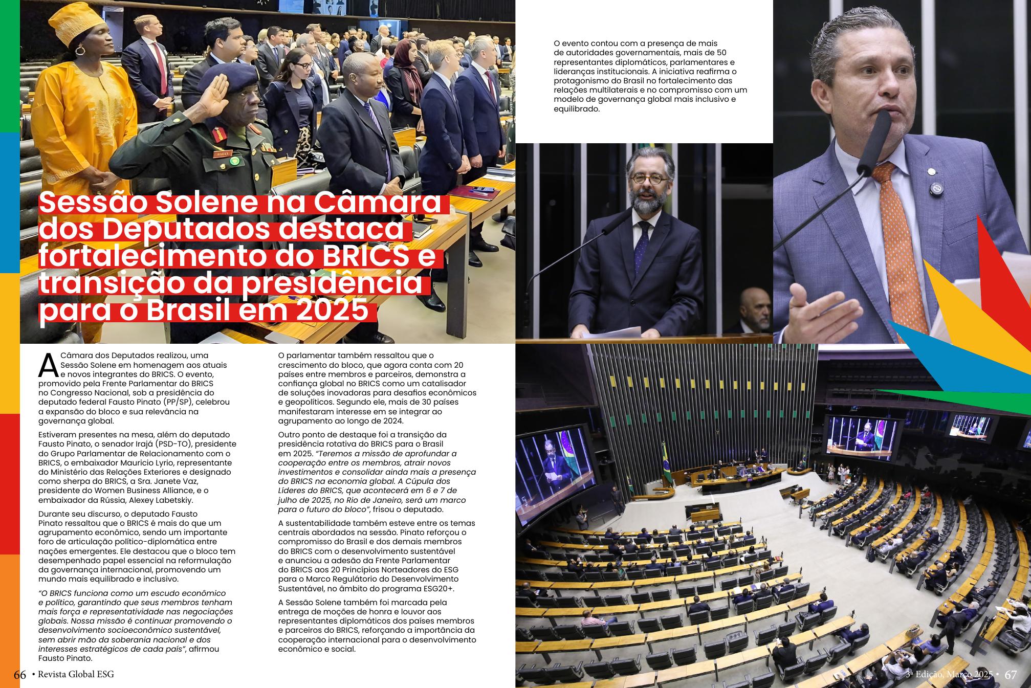 Página da revista sobre o Brasil no BRICS