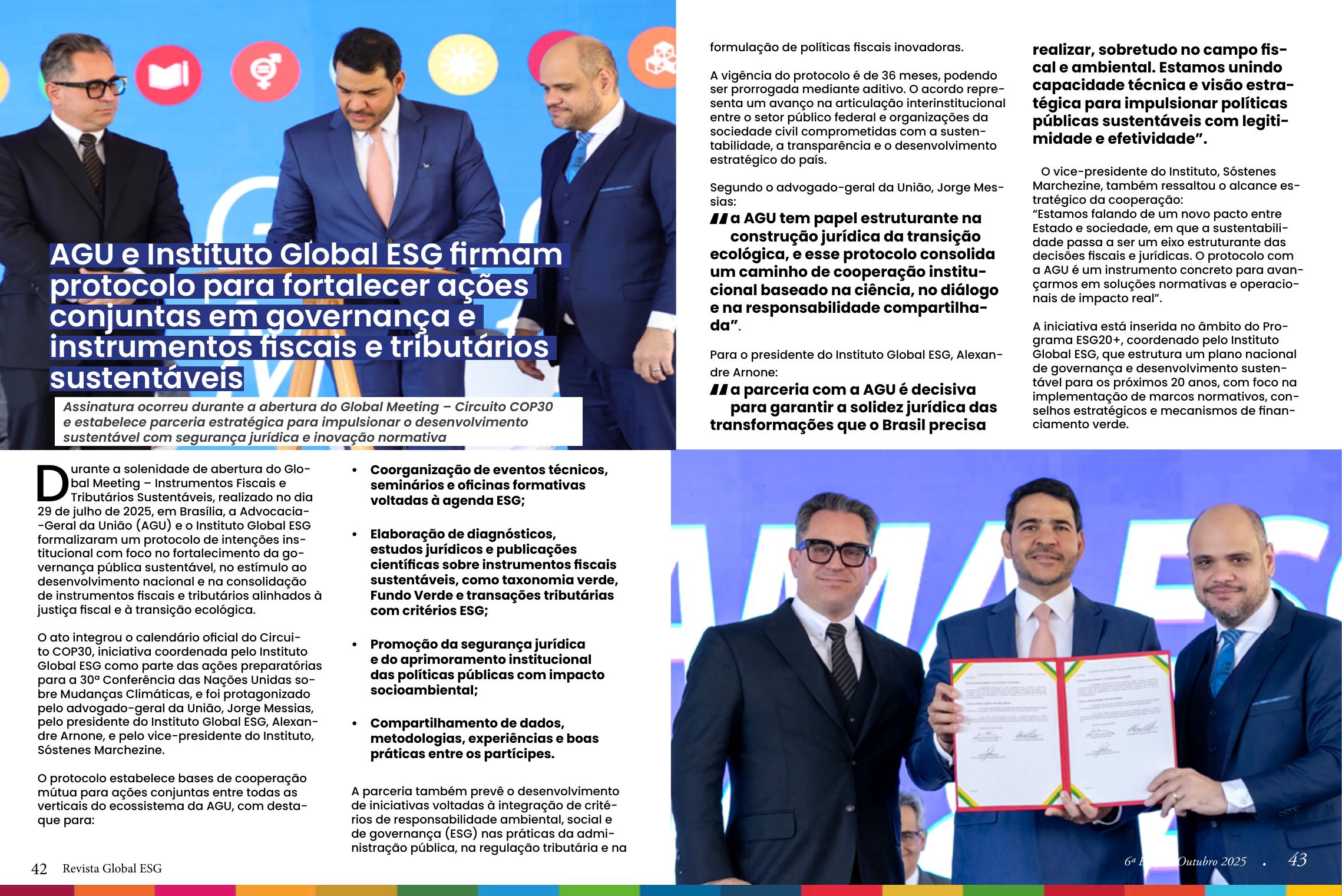 Registro institucional do Global Meeting na revista