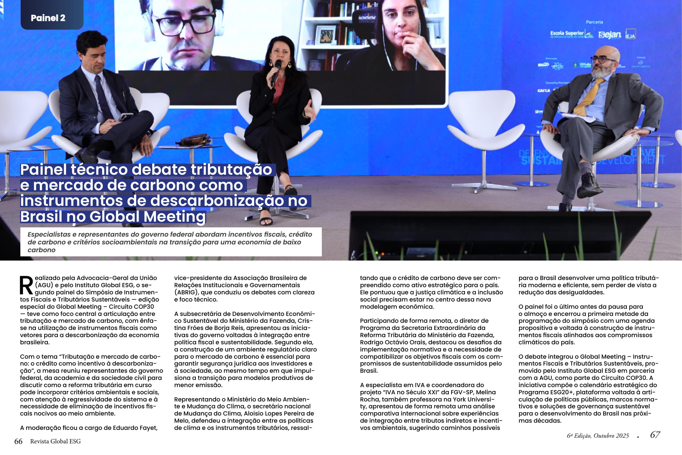 Página interna sobre tributação e mercado de carbono